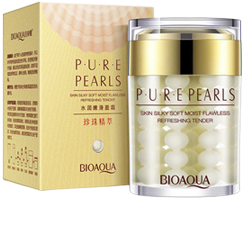 BioAqua Pure Pearls - увлажняющий крем для лица с натуральной жемчужной пудрой